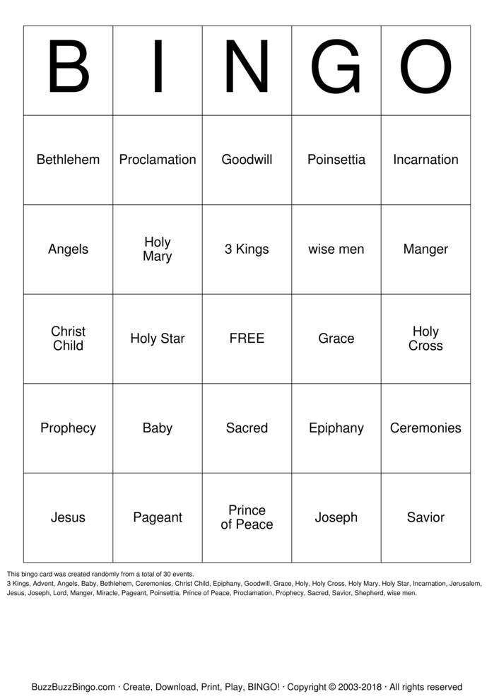 CHRISTIAN Bingo Cards to Download, Print and Customize!