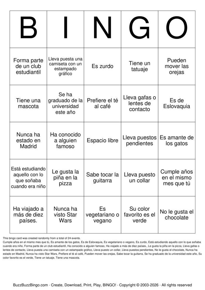 Download Free Custom Bingo Cards
