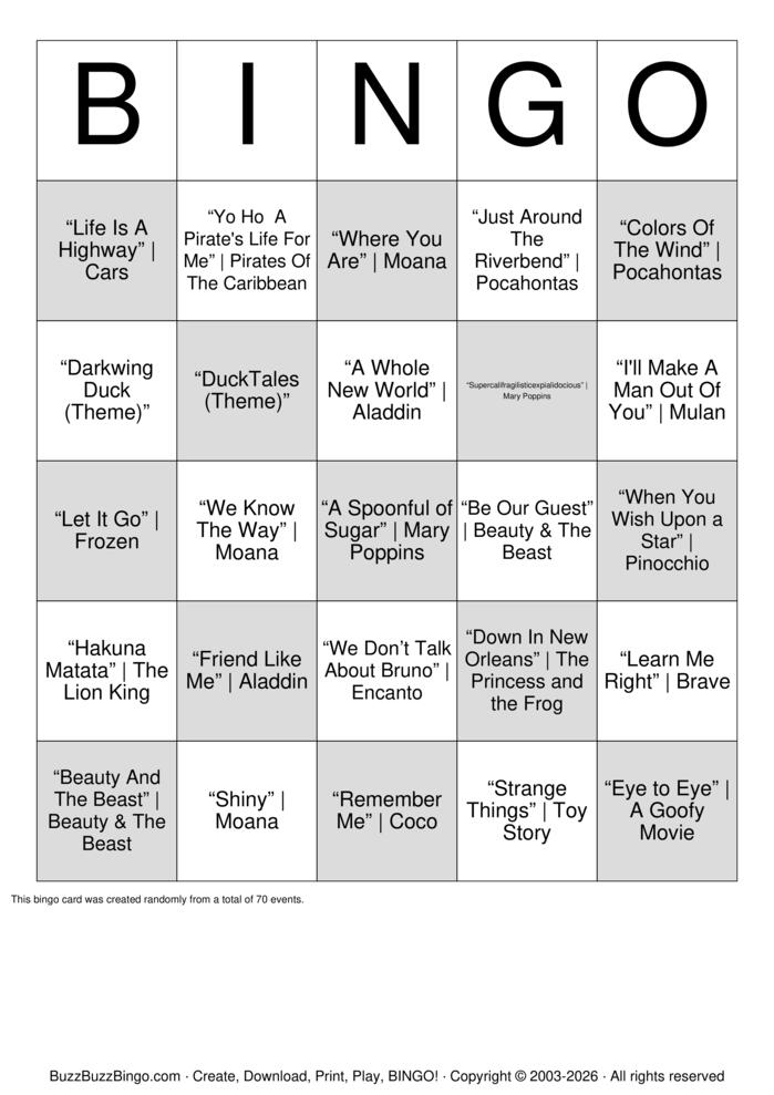 Download Free Disney Music Bingo (1) Bingo Cards Download Free Disney Music Bingo (1) Bingo Cards