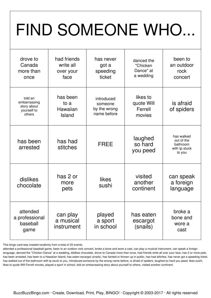Download Free Getting to Know You! Bingo Cards