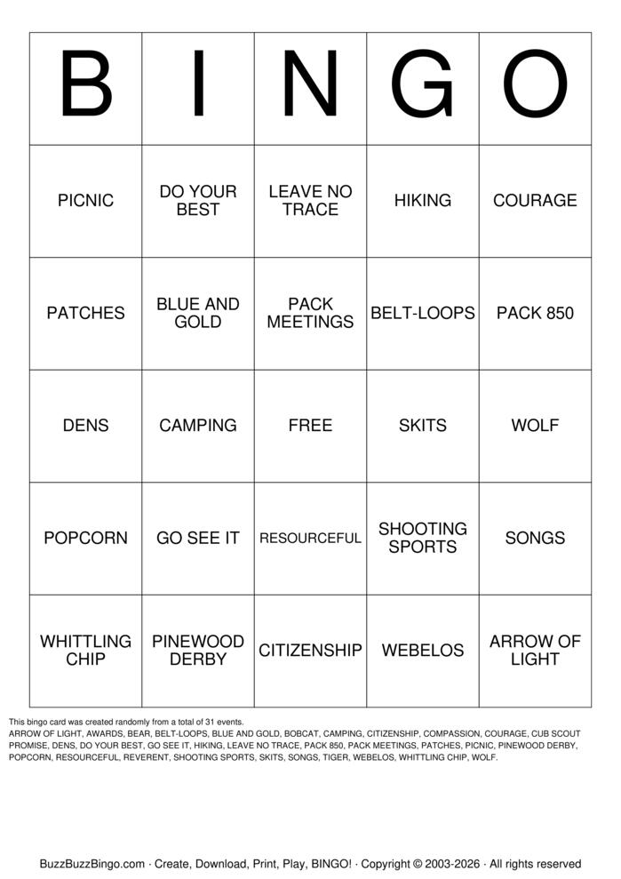 Download Free Leave no trace for girl scouts Bingo Cards Download Free Leave no trace for girl scouts Bingo Cards