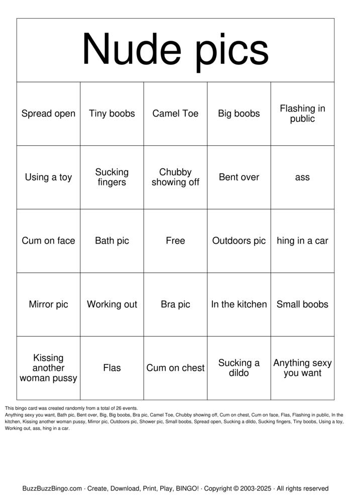 Download Free Nide pussy Bingo Bingo Cards
