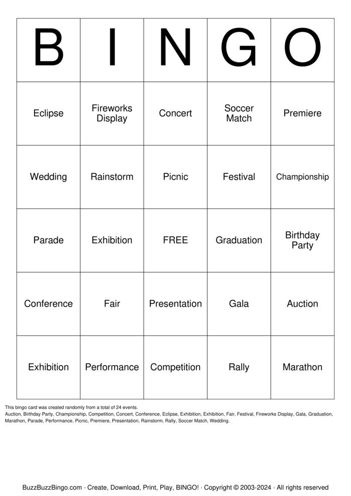 Noun Bingo Bingo Cards to Download, Print and Customize!