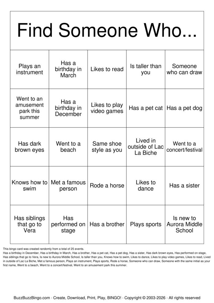 Download Free Paul Middle School Bingo Cards Download Free Paul Middle School Bingo Cards