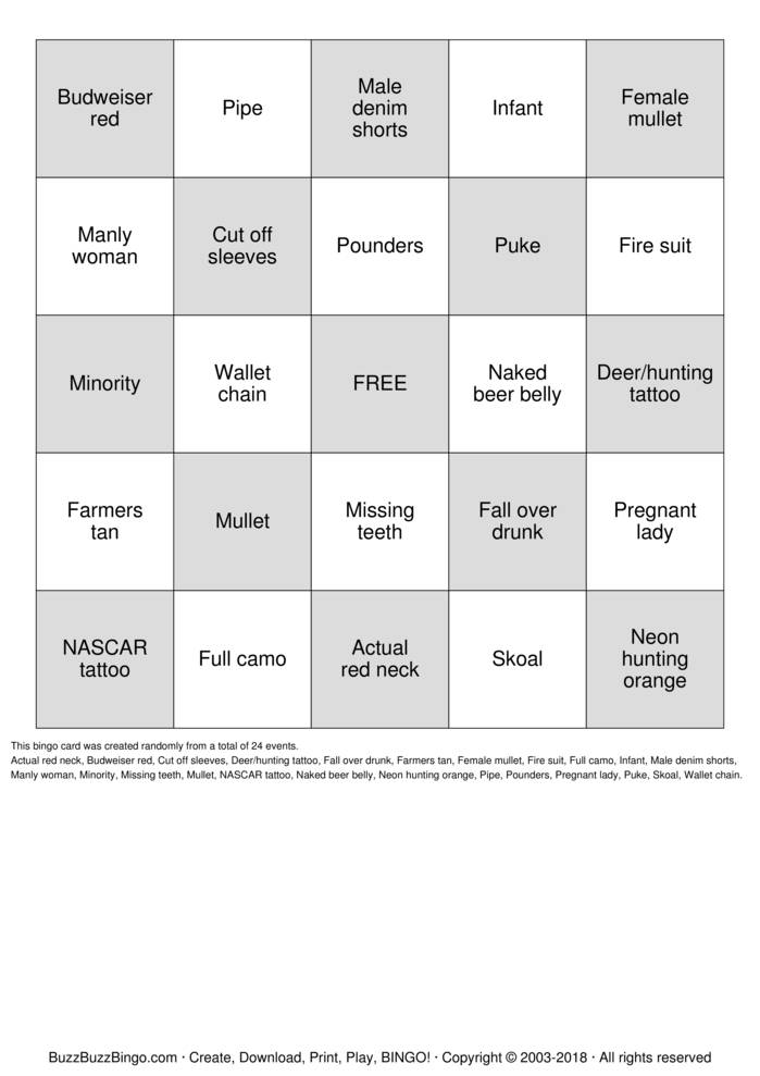 Download Free tattoo Bingo Cards