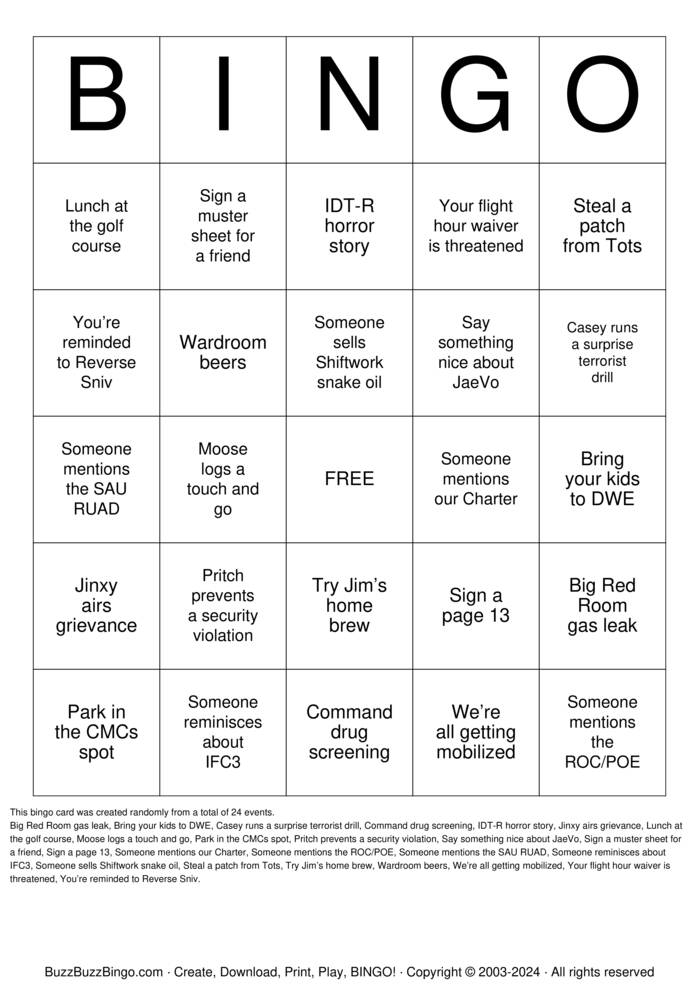 Download Free BAR BINGO Bingo Cards