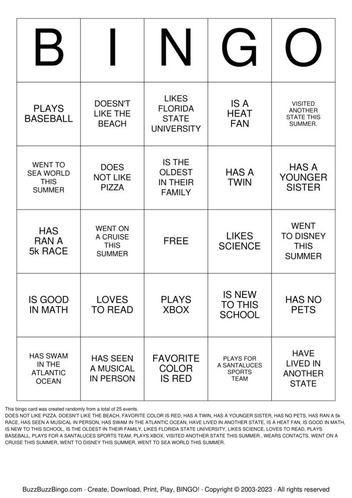 Download Free Custom Bingo Cards Download Free Custom Bingo Cards