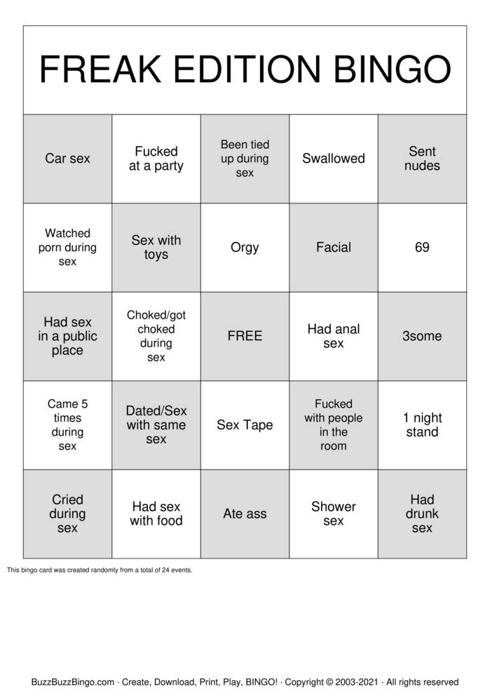Download Free Freaky Bingo  Bingo Cards