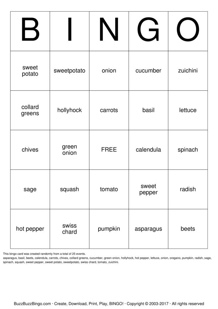 Garden Bingo Cards to Download, Print and Customize!