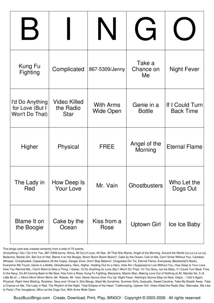 Download Free Guilty Pleasure Songs Titles Bingo Cards Download Free Guilty Pleasure Songs Titles Bingo Cards