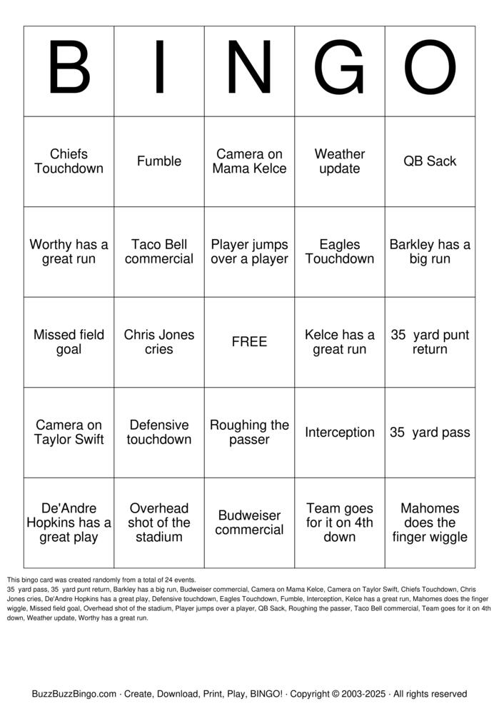 Super Bowl Bingo! Bingo Cards to Download, Print and Customize!