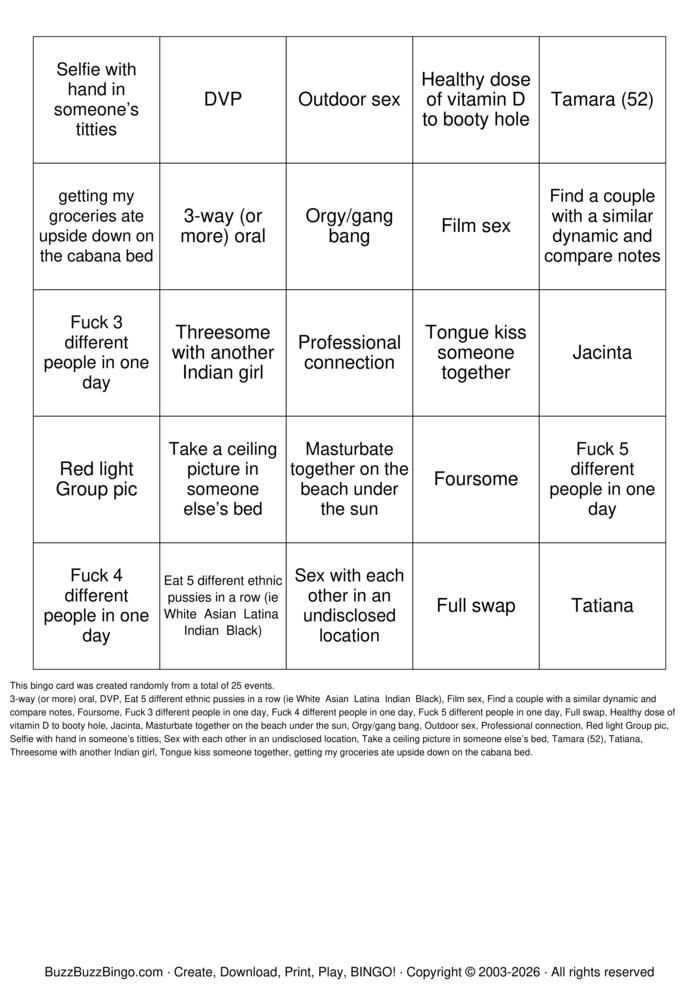 Download Free Swinger Bingo Bingo Cards
