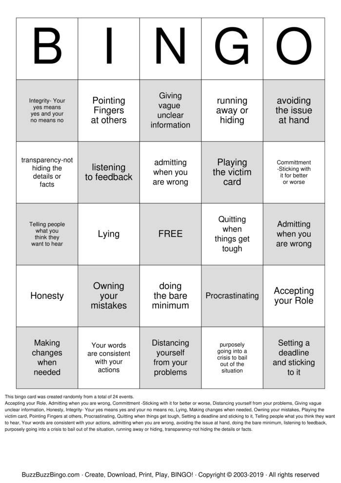 Download Free Therapy Bingo Cards Download Free Therapy Bingo Cards