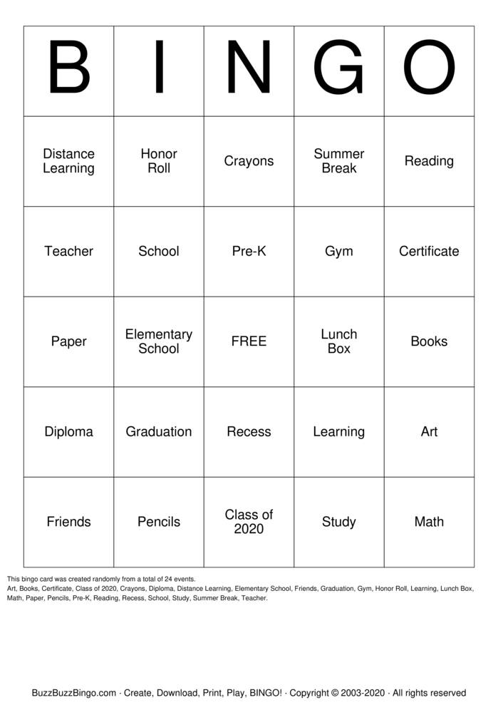 2020 graduation party bingo cards to download print and customize