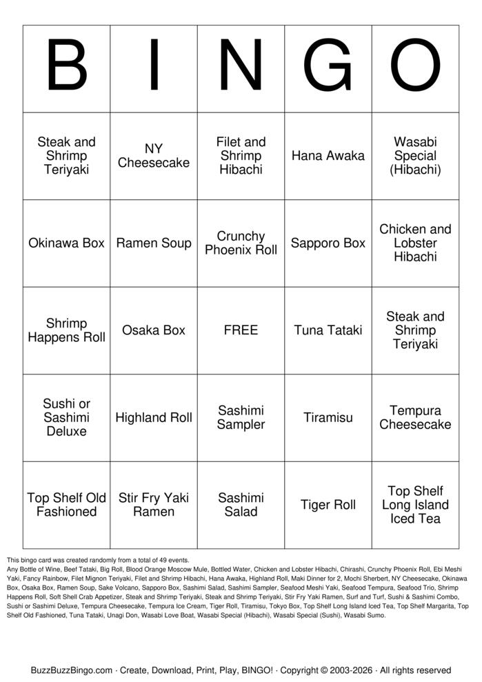 Download Free 7x7 Bingo Cards Download Free 7x7 Bingo Cards