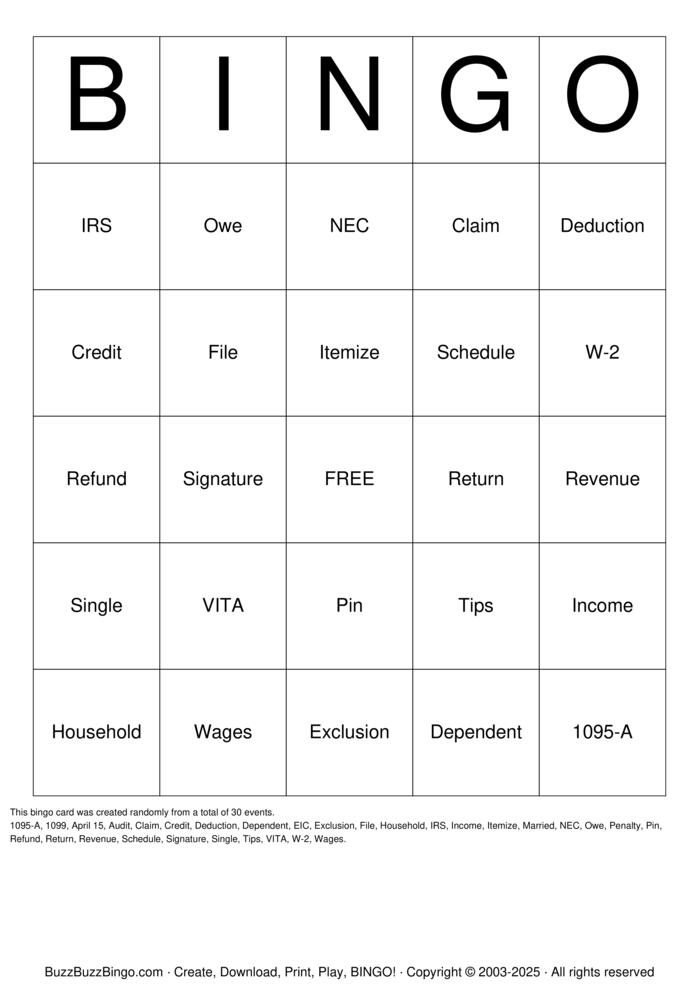 Download Free Custom Bingo Cards
