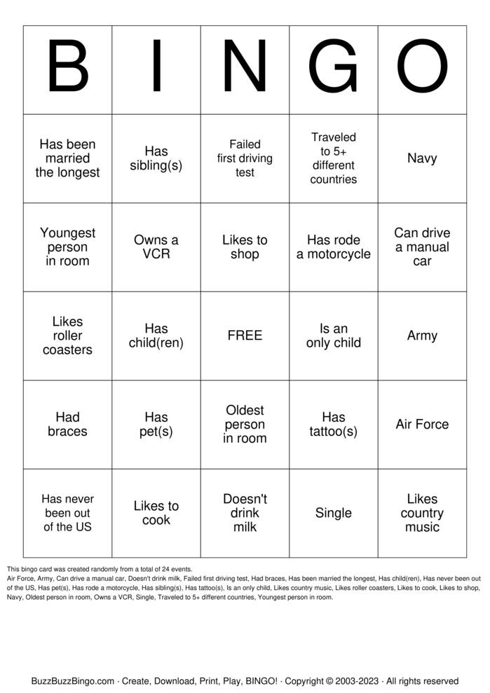 Download Free Icebreaker BINGO Bingo Cards