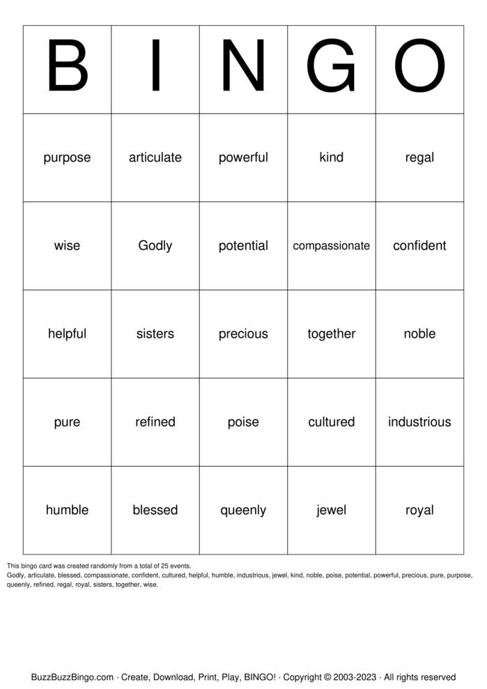 Royal Bingo Cards to Download, Print and Customize!