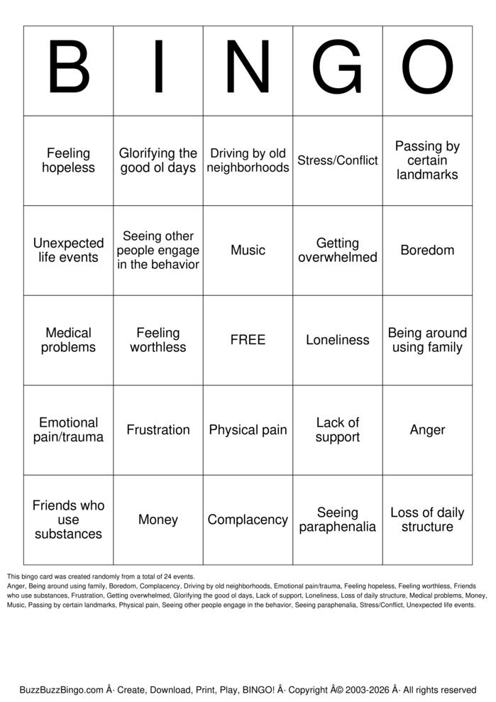 Download Free Trigger Bingo Cards