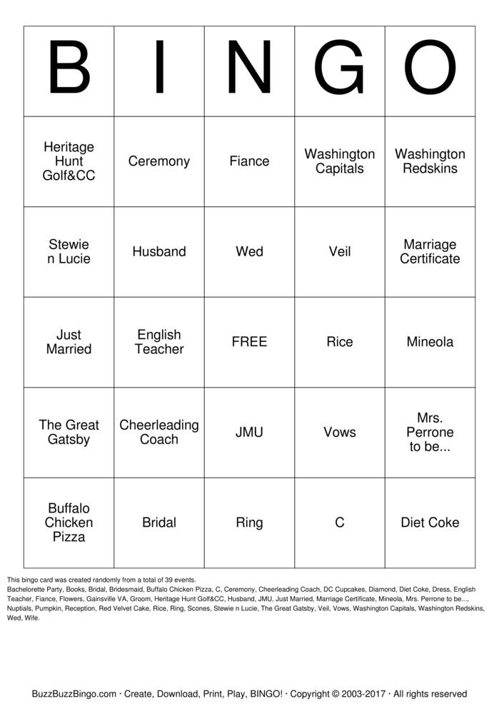 Bridal Shower Bingo Cards to Download, Print and Customize!