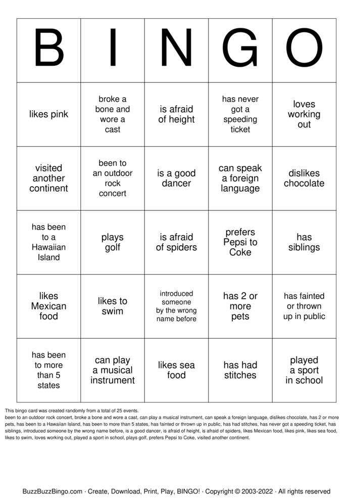 Find Someone Who... Bingo Cards to Download, Print and Customize!