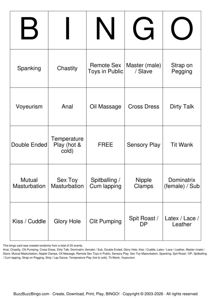 Download Free Kinky bingo Bingo Cards Download Free Kinky bingo Bingo Cards