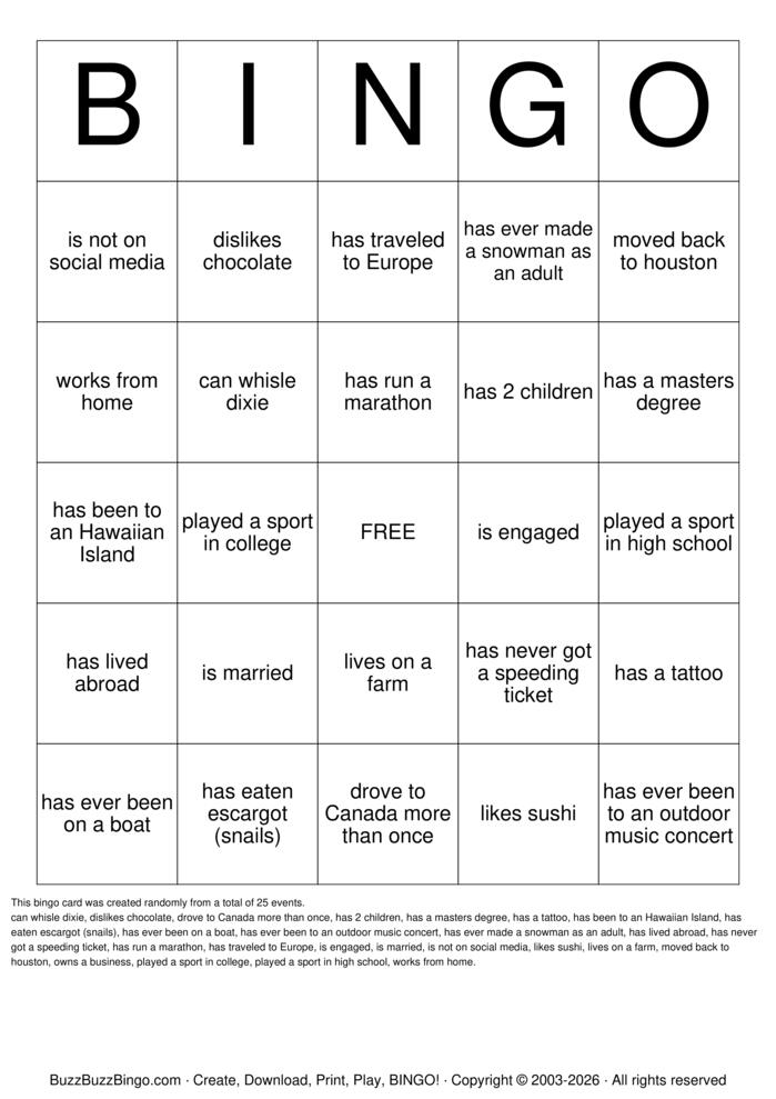 Download Free 10th Class Reunion Bingo Cards
