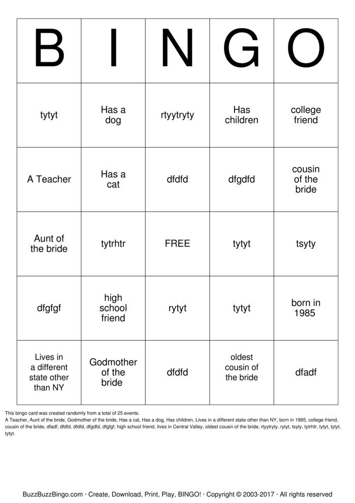 Custom Bingo Cards to Download, Print and Customize!