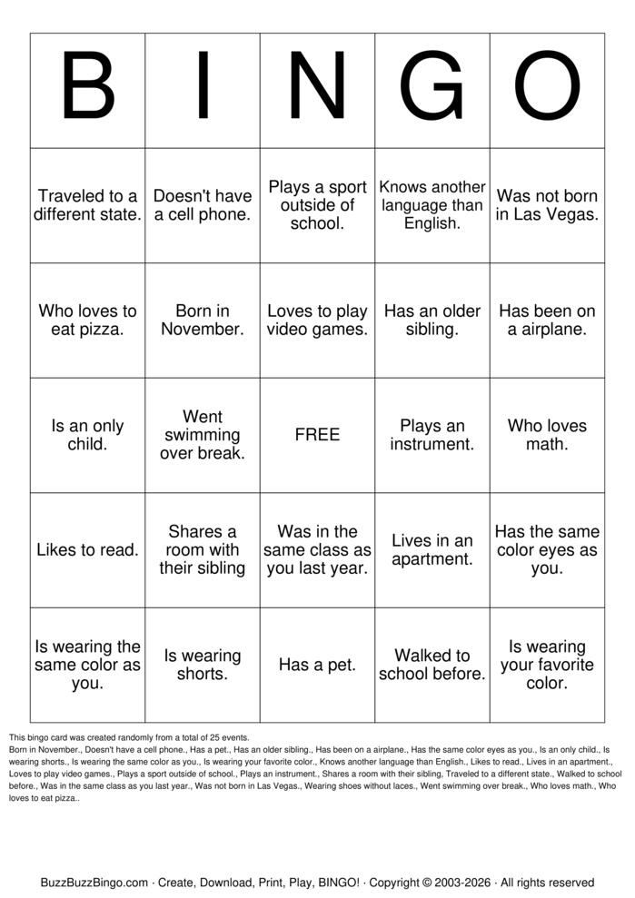 Download Free Find Someone Who... Bingo Cards