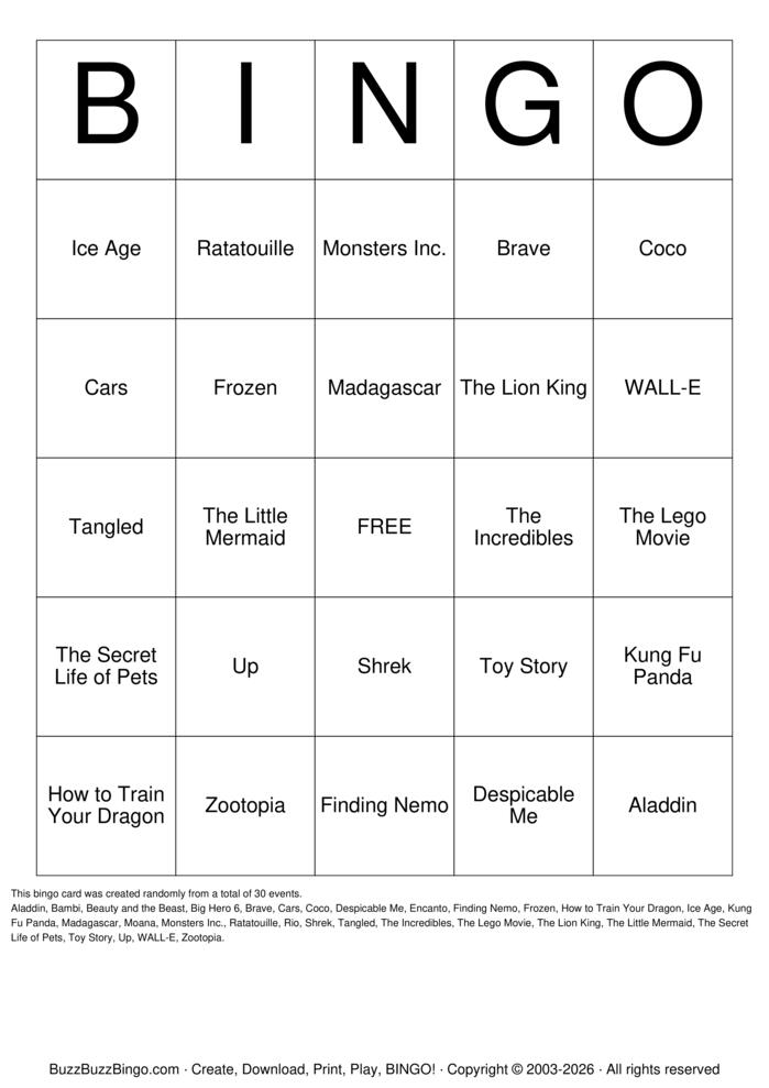 Download Free Ice Age Bingo Cards Download Free Ice Age Bingo Cards