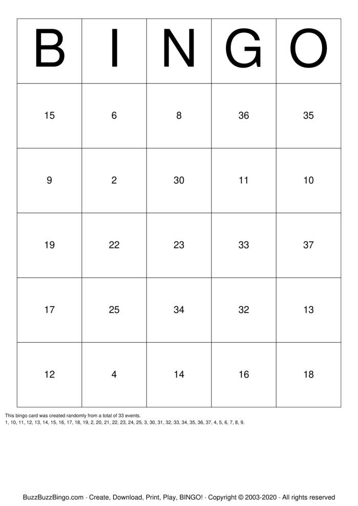 Numbers 1-50 Bingo Cards to Download, Print and Customize!