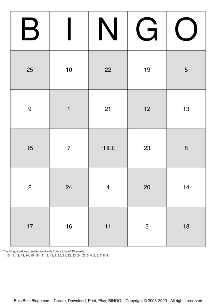 Download Free Numbers 4-12 Bingo Cards
