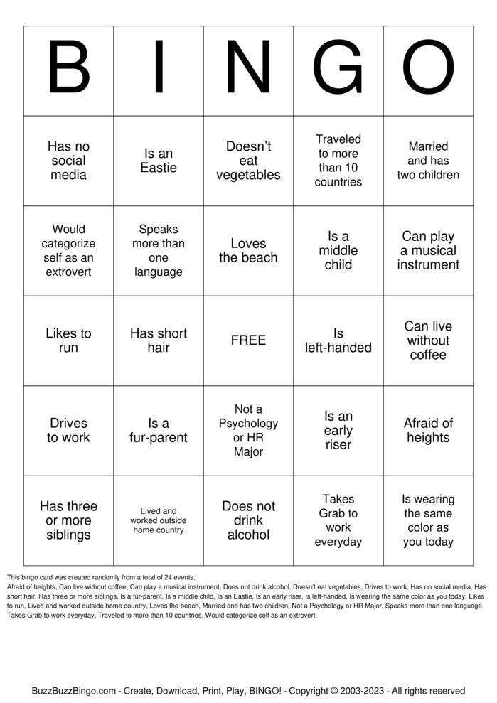 Bingo Cards to Download, Print and Customize!