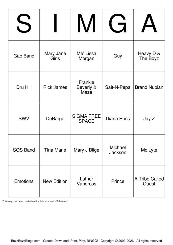 Download Free Custom Bingo Cards