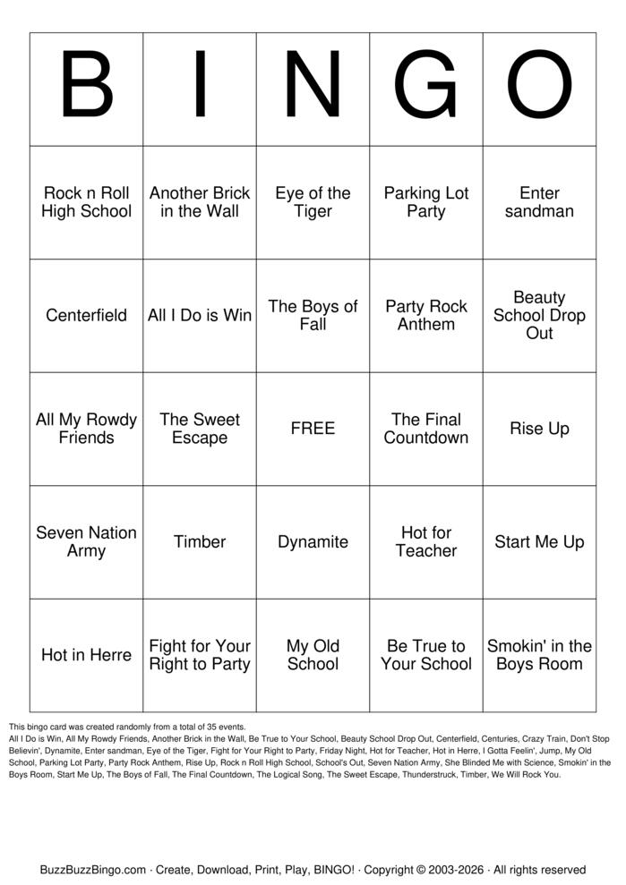 Download Free Custom Bingo Cards Download Free Custom Bingo Cards