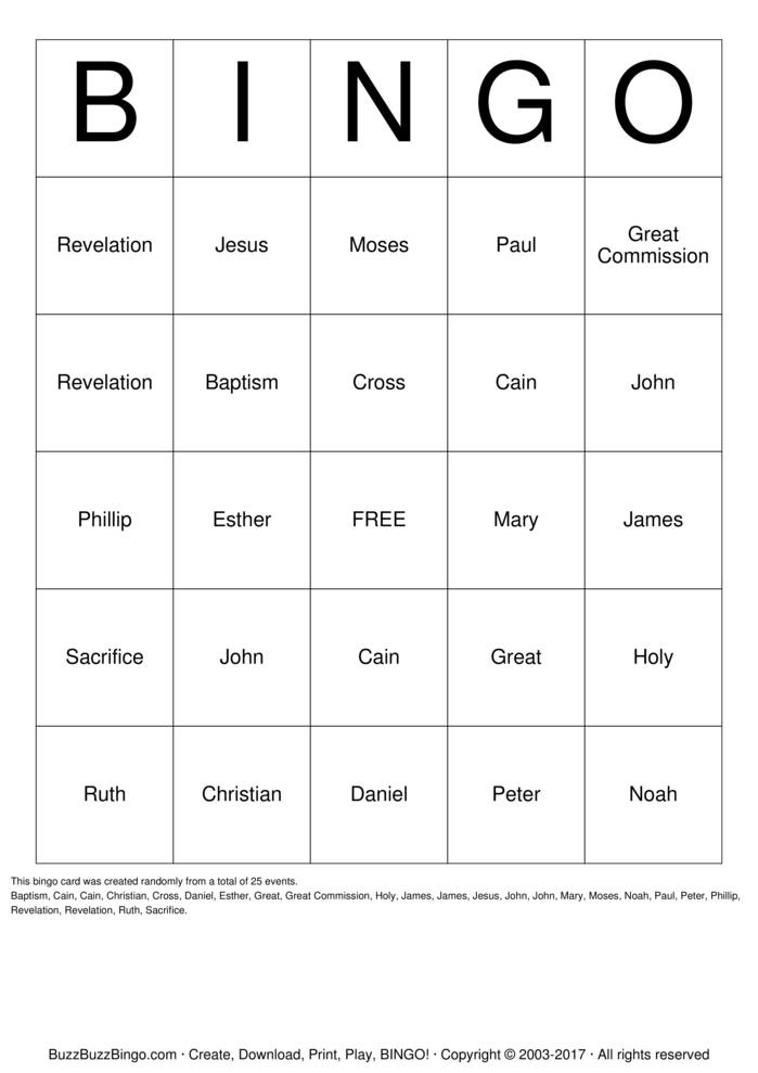 Download Free Custom Bingo Cards