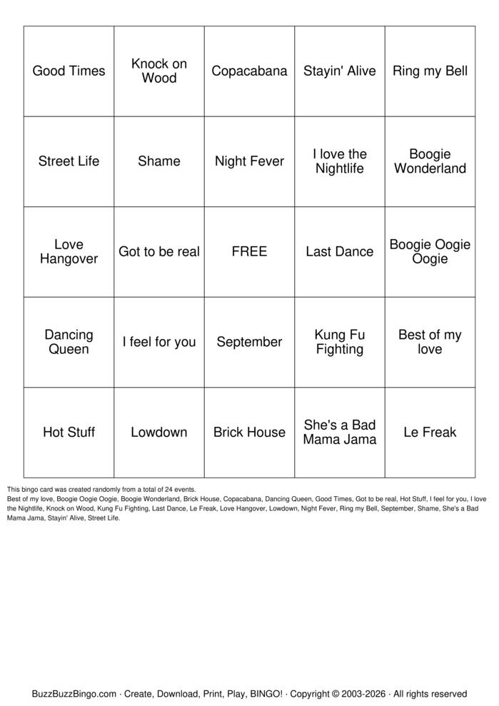 Download Free SINGO Bingo Cards Download Free SINGO Bingo Cards