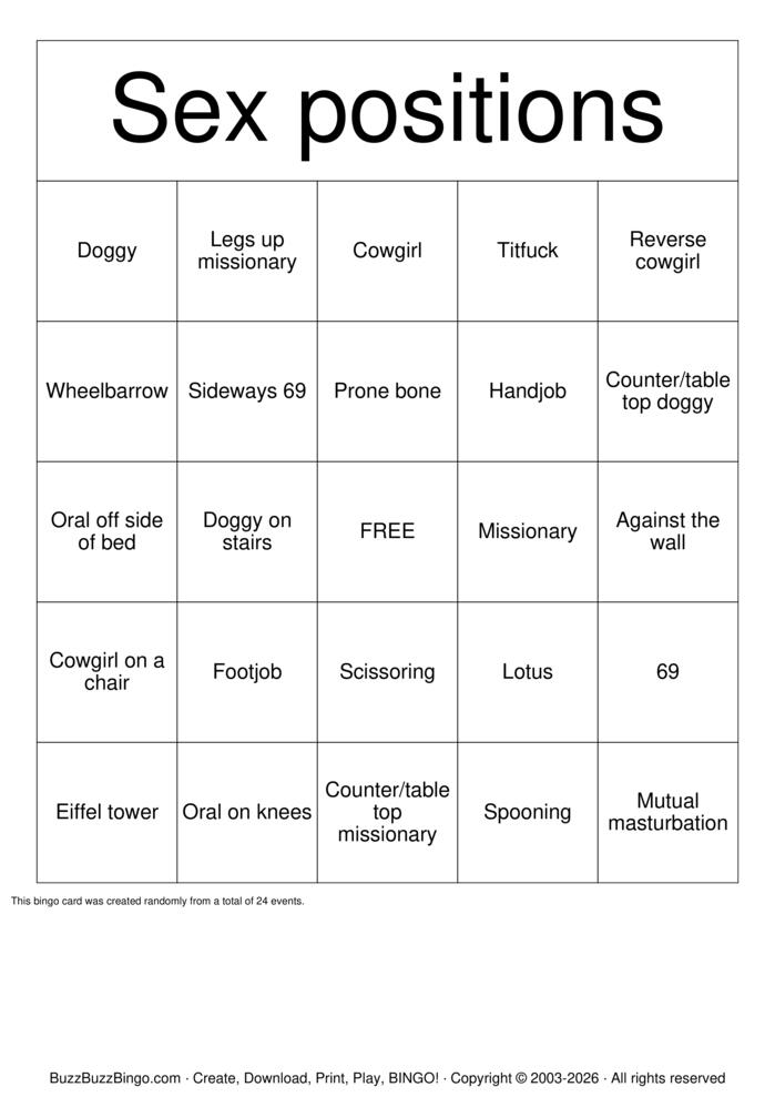 Download Free Sex positions Bingo Cards