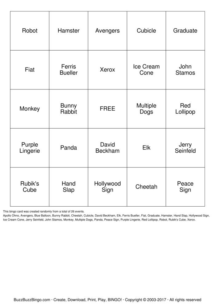Superbowl Commercials Bingo Cards to Download, Print and Customize!