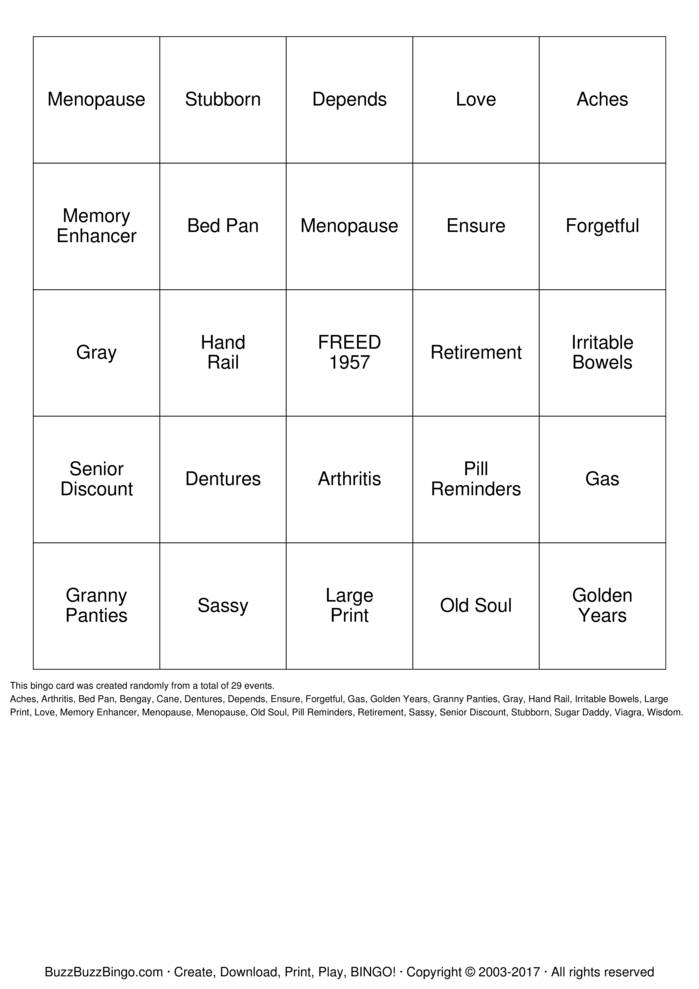 Cassandra's Over the Hill 60th Bingo Cards to Download, Print and ...
