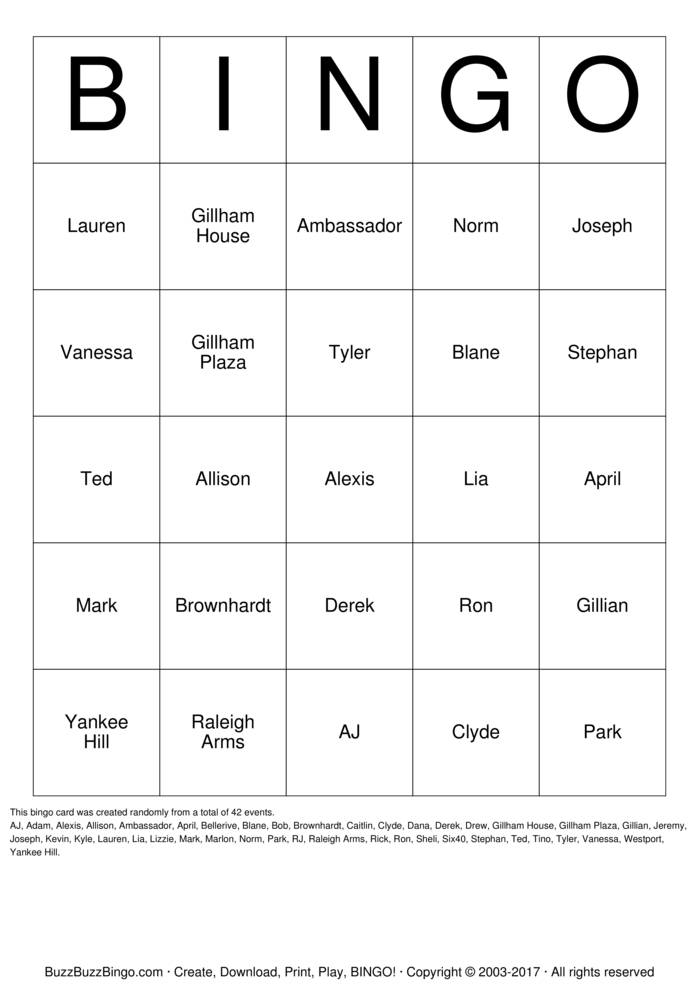 Download Free Custom Bingo Cards