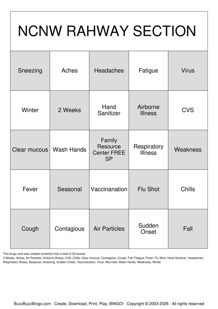 Download Free NCNW RAHWAY SECTION Bingo Cards Download Free NCNW RAHWAY SECTION Bingo Cards