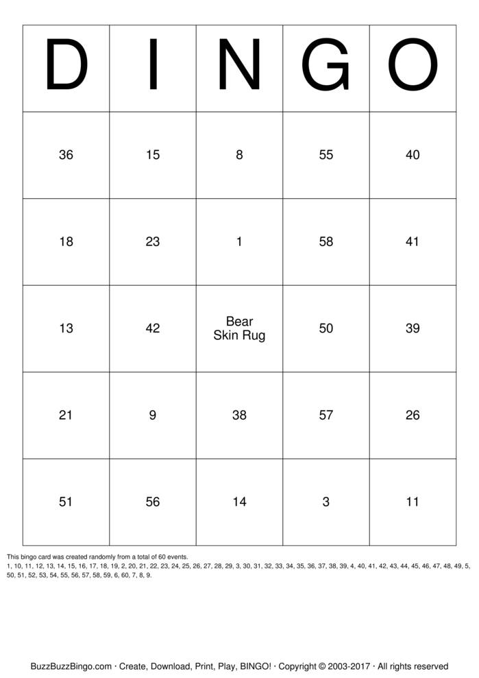 Numbers 1-60 Bingo Cards to Download, Print and Customize!