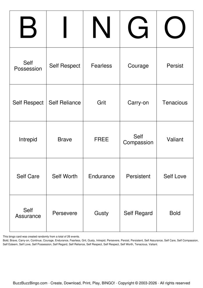 Download Free Brave Bingo Cards