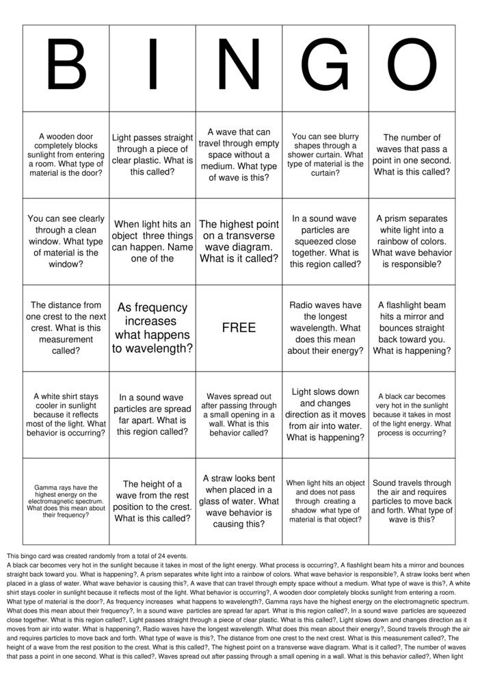 Download Free Custom Bingo Cards