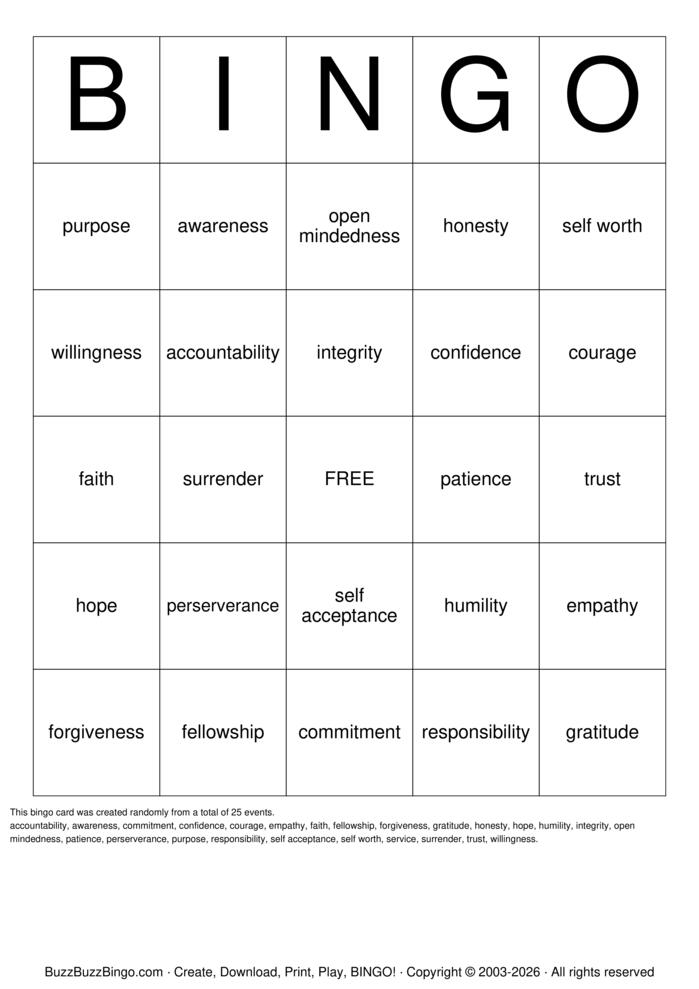 Download Free Custom Bingo Cards