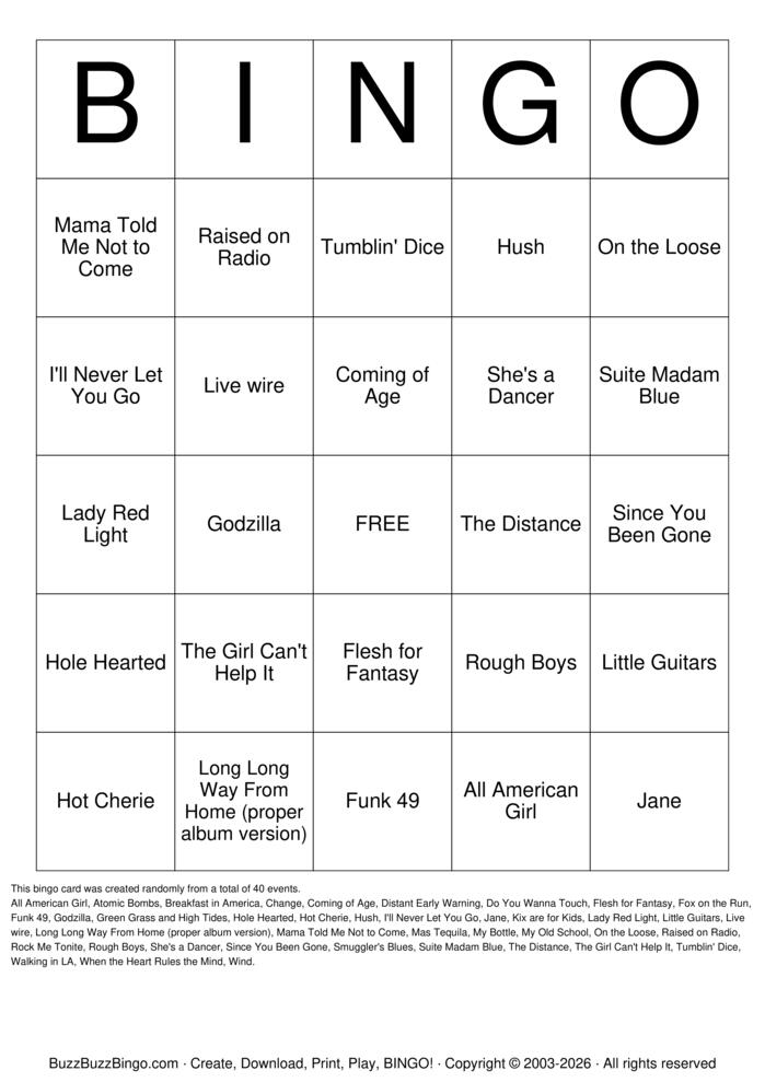 Download Free Custom Bingo Cards Download Free Custom Bingo Cards