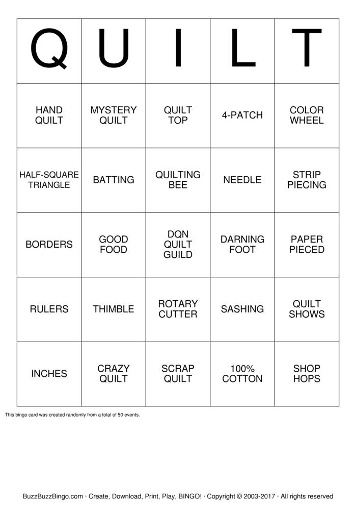 Download Free Custom Bingo Cards