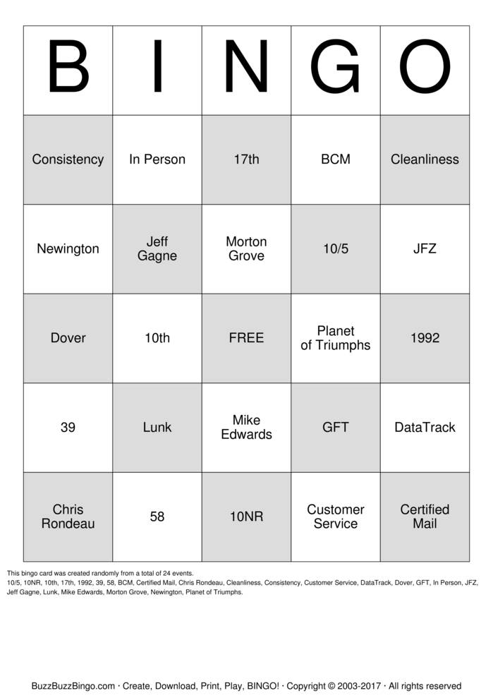 Download Free Custom Bingo Cards Download Free Custom Bingo Cards