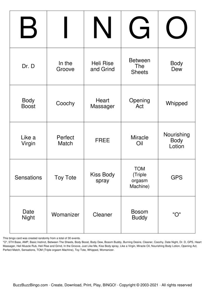 Pure Romance Bingo Cards to Download, Print and Customize!
